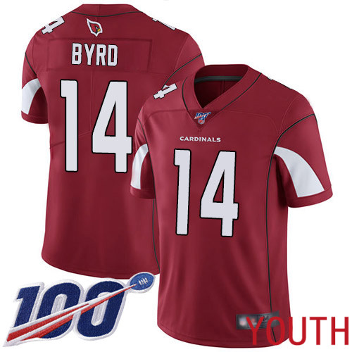 Arizona Cardinals Limited Red Youth Damiere Byrd Home Jersey NFL Football 14 100th Season Vapor Untouchable